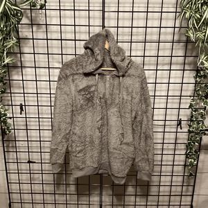 Fuzzy Cozy Zip Hoodie With Pockets B155